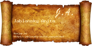 Jablonsky Anita névjegykártya