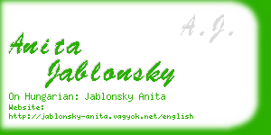 anita jablonsky business card